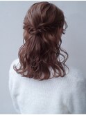 王道　ゆるふわハーフアップ