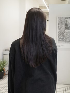 くすみブラウン/地毛風グレージュ/暗髪カラー/ブリーチなし