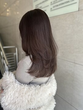 エル バイ ホーム(L by HOME) 明るめココアベージュ ワンカール レイヤーカット