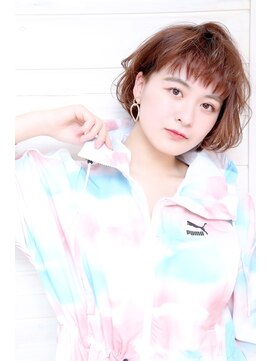 オーシャン(Ocean) [OCEAN Hair&Life藤原純] オン眉ボブカジュアルカール☆