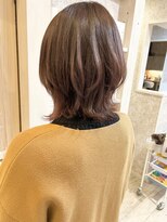 キャアリー(Caary)&nbsp;福山市 美容室 Caary レイヤーくびれスタイル ショコラピンク