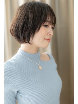 カバーヘア イヴ 戸頭店(COVER HAIR EVE) アッシュブラック前下がりミニボブショートZ戸頭30代40代50代
