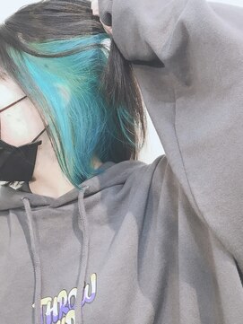 アズールサン 草加西口店(azule-sun) インナーカラー×ターコイズ