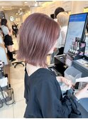 ラベンダーベージュ ハイライトカラー_こなれミディ_イメチェンk