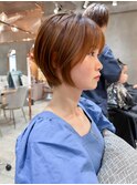 斜めバングショート顔周りシルキーベージュ【錦糸町/ショート】