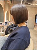 黒髪グレーベージュ前髪パーマレイヤーロング 錦糸町/ショート