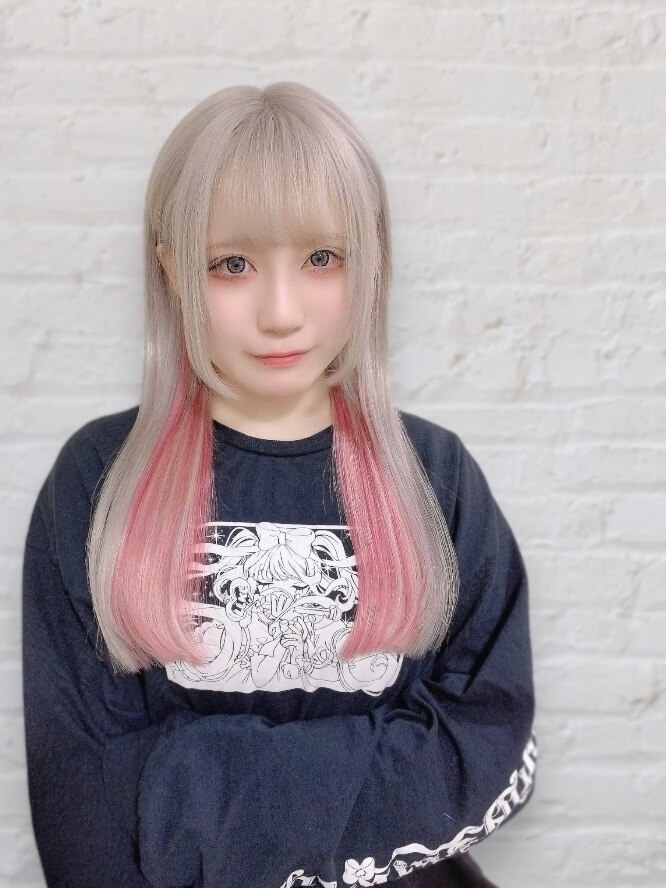 ホワイトピンク#シールエクステ#イメチェン#韓国#エクステ#広島