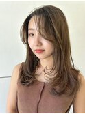 ダブルカラーベージュカラーケアブリーチカラーバレイヤージュ