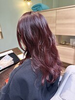 ミューシェレゴ(meauche...lego)&nbsp;チェリーレッド/ロングレイヤー/ロングウェーブ