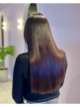 アイノア シノン 神保町(AInoa sinon) 黒髪／暖色系カラー/パープルブラック/切りっぱなし/神保町