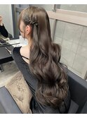 ハーフツイン ヘアセット 巻き髪 #浜松駅 #レイヤーカット#韓国