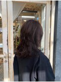 くせ毛柔らかロングハイレイヤーカットグレージュブラウンカラー