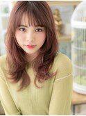 ■ピンクベージュ抜け感エアリーミディアム401戸頭20代30代40代
