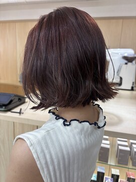 フルリール(fleurir) 柔らかピンクブラウンに顔まわりレイヤーボブ