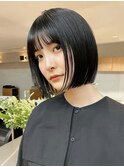 ボブ×透明感カラー