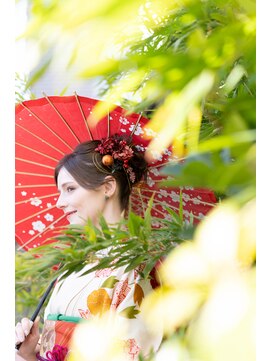 美容堂 着物王道アップヘアメイク