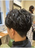 ツイストスパイラルパーマ/刈り上げマッシュ