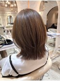 ◯20代30代40代ハッシュカットくびれボブミルクティーベージュi