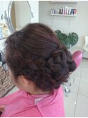 編み込みヘアセット
