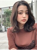 『秋冬オススメ』かきあげ前髪の抜け感ヘア チェリーブラウン