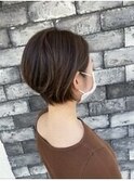 大人可愛いイメチェンモードヘアダークアッシュチェリーブラウン