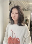 #ミルクティーブロンド#ダークブルー#ニュアンスウルフ#ブリーチ