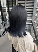 【透明感】暗めカラーで透けるブルーブラック