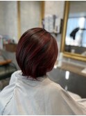バレイヤージュワインレッドカラー