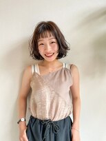 ヘアサロン セロ(Hair Salon SERO) 【セロ姫路】シースルーバング_無造作カールのミディアムボブ