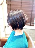 ショートカット小顔束感モカブラウン