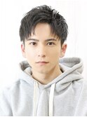 アップバング短髪ツーブロックメンズショート刈り上げ