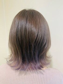 アズール 草加(azule) くびれボブ　インナーカラー　バイオレット【草加/草加駅東口】