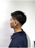 アップバングショート×スキンフェード