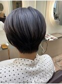 グレーアッシュ　大人のショート/30代40代50代60代