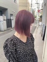 フリーラ 表参道(freera)&nbsp;@kamiishi＿freera 切りっぱなしボブ　ピンクバイオレット
