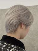 ミルクティーベージュダブルカラー韓国風メンズセンターパート