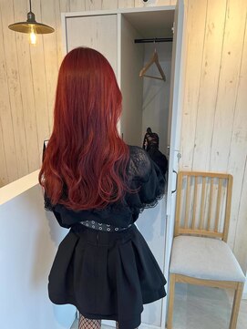 ワク 藤沢店(waku) レッド　ブリーチ　ハイトーン