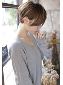 大人可愛い20代30代40代黒髪前下がりショートボブ丸みショート◎