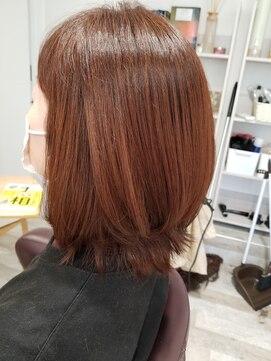 アイズ(Aizu) 【Aizu 政次】レイヤーボブ艶々ピンクブラウン