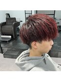 ブリーチ無しダブルカラー レッド
