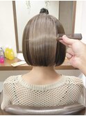 【ALBAさわ】オリーブグレージュ艶ボブ