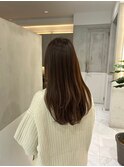 <haruka>韓国風ふんわりレイヤーロングに透けるオリーブカラー