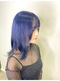 ネイビーカラー×レイヤーカット
