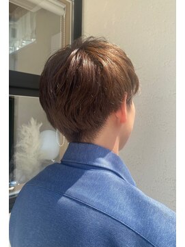 ヌックヘアー(nook hair) 爽やかアップバングメンズスタイル束感ツーブロックベージュ