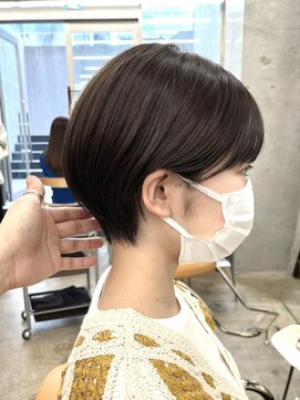 ガーデン 渋谷(GARDEN) ショート　チェリーブラウン　デジタルパーマ　丸型　卵型　四角