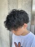 【MENS】カット+パーマ+眉カット+AujuaW炭酸シャンプー￥11500