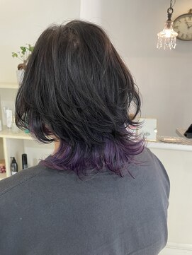 ヘアメイク ルエル(Hair Make Ruelle) レイヤーカット×インナーカラーパープル