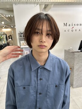 メゾンアクア 表参道(Maison ACQUA) =メンズボブ/フェザーパーマ/MEN’S HAIR/ブルーブラック