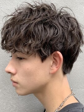 フィフス(fifth) 無造作シャドウパーマツーブロックマッシュカット茶髪fifth原宿