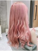 【韓国風】艶感ロング×チェリーピンク(ブリーチ2~3回